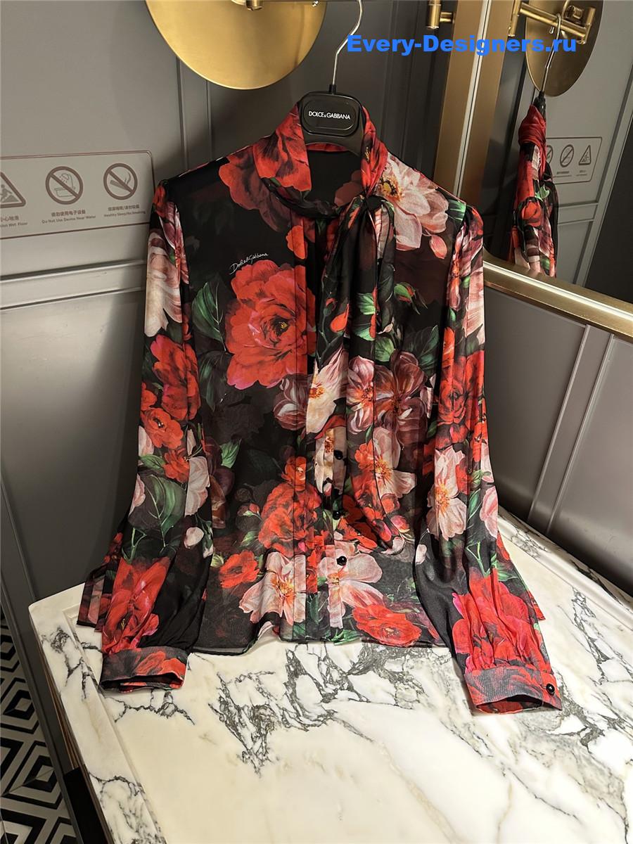 Dolce & Gabbana Floral Silk Blouse