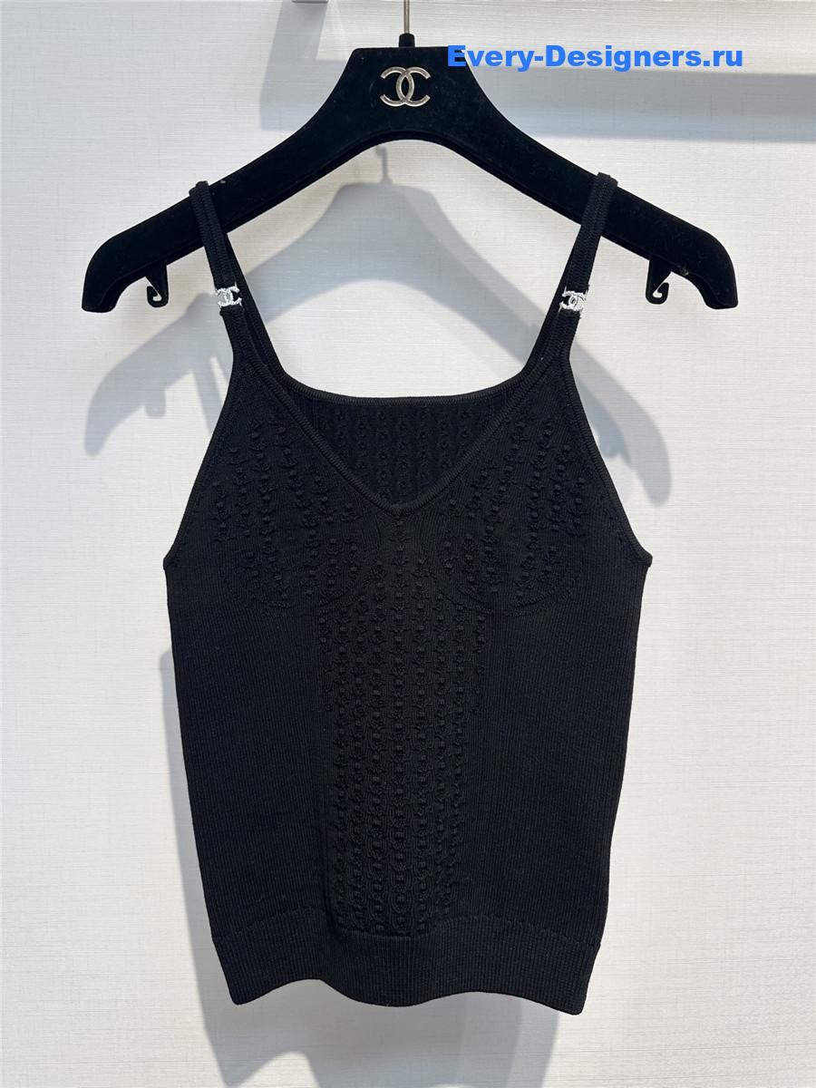 Ch**el black crop sweater tank