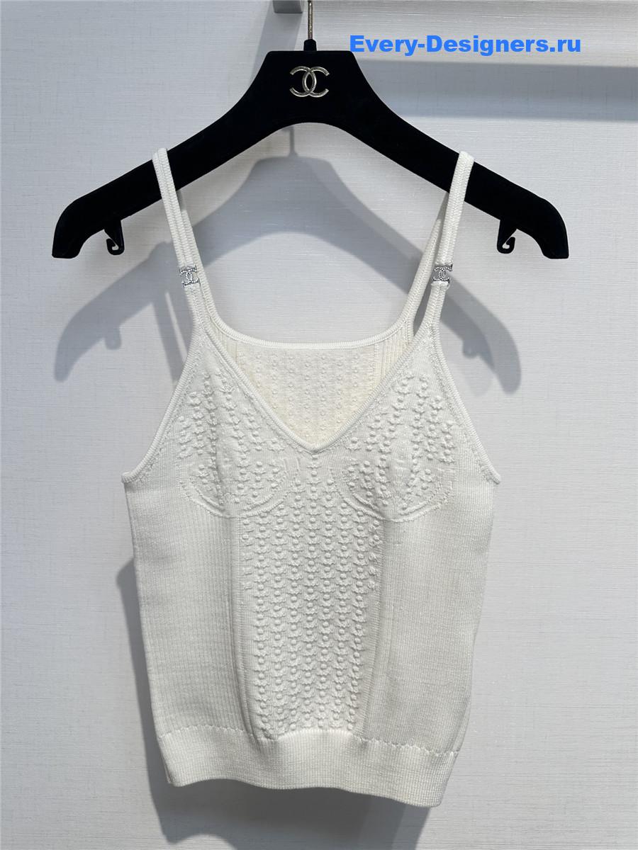 Ch**el white crop sweater tank