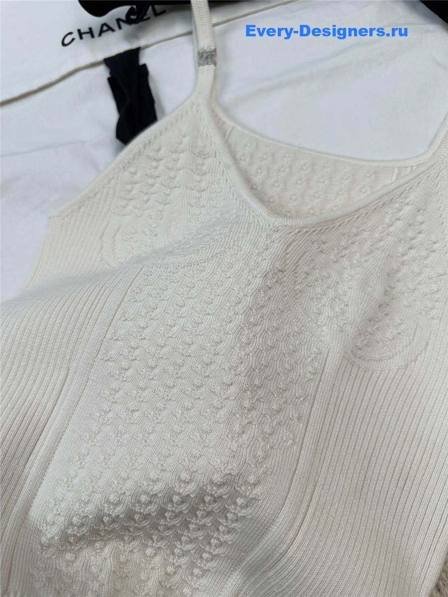 Ch**el white crop sweater tank