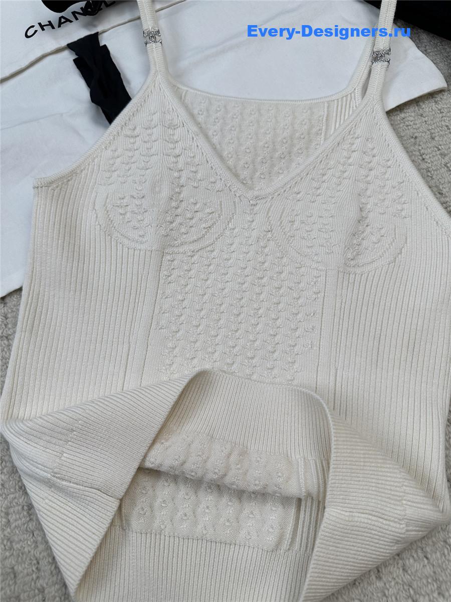 Ch**el white crop sweater tank