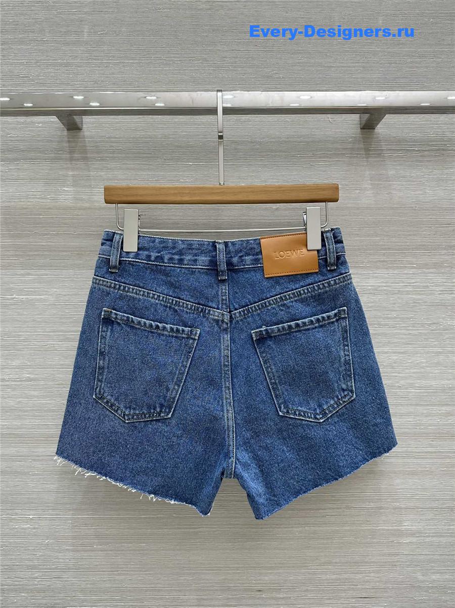 L0ew* blue embroidered shorts