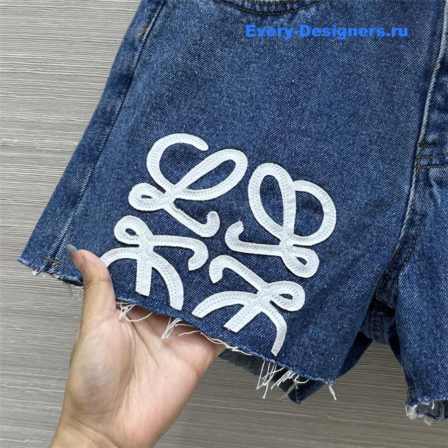 L0ew* blue embroidered shorts