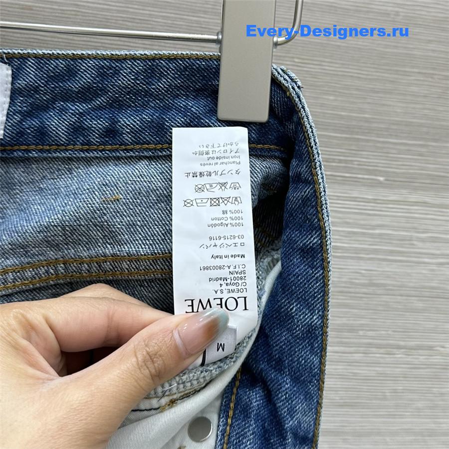 L0ew* blue embroidered shorts