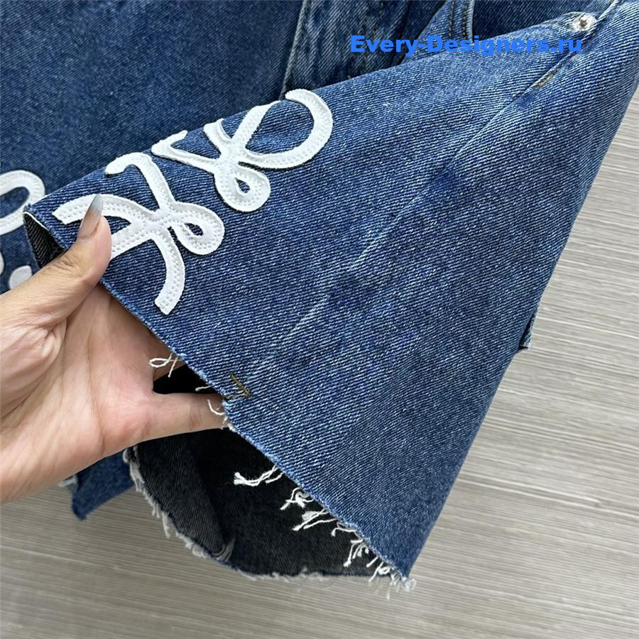 L0ew* blue embroidered shorts