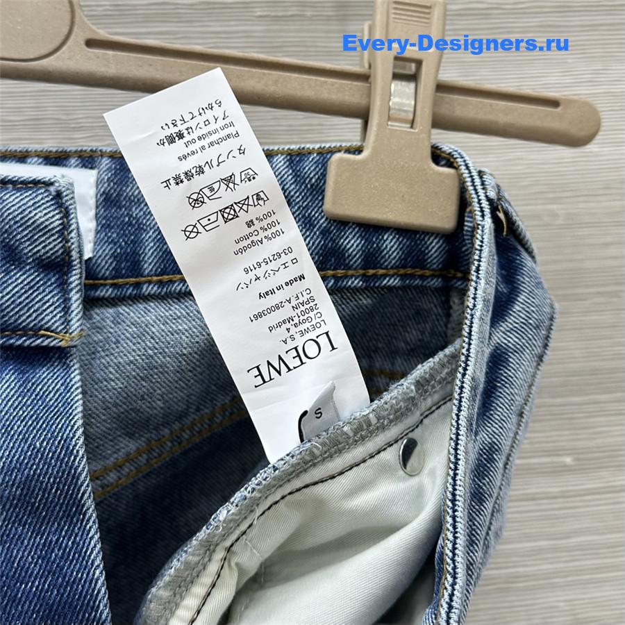 L0ew* washed blue denim shorts