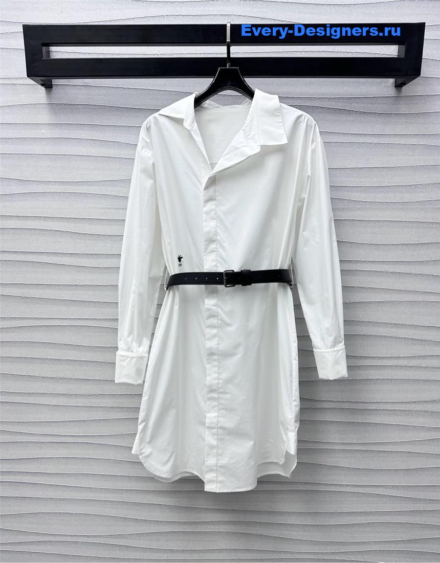 D10r white cotton shirt dress