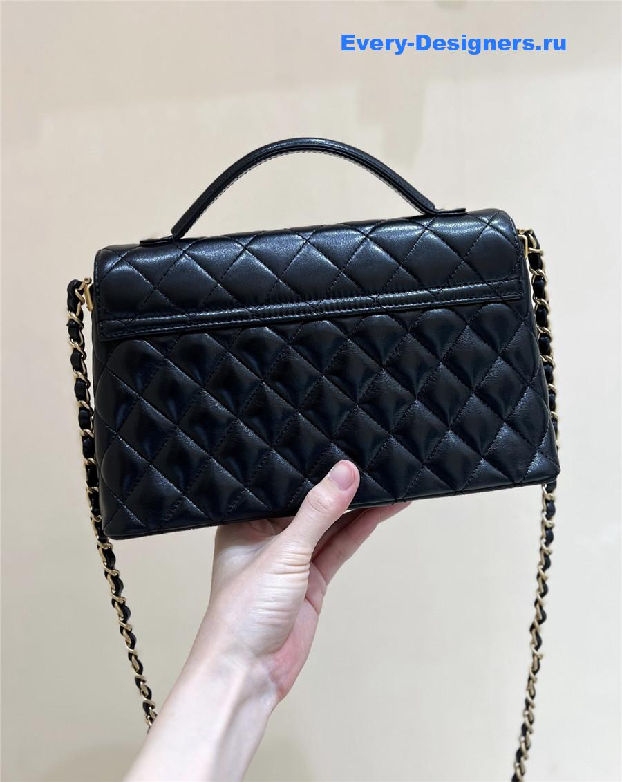 Ch**el black lambskin box bag