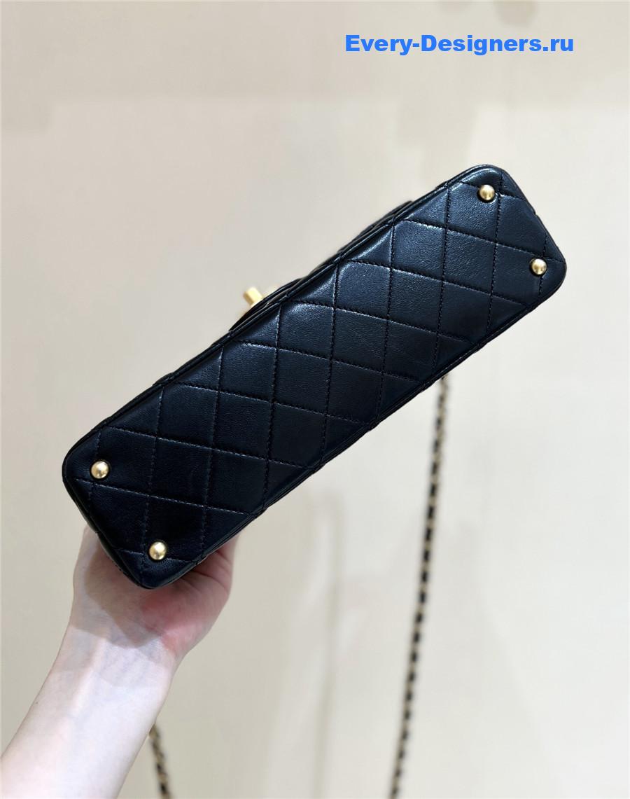 Ch**el black lambskin box bag