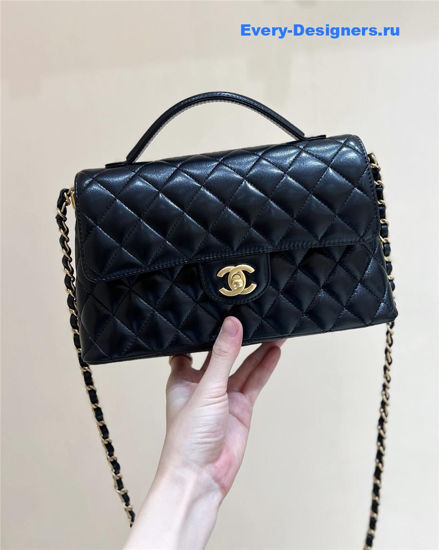 Ch**el black lambskin box bag