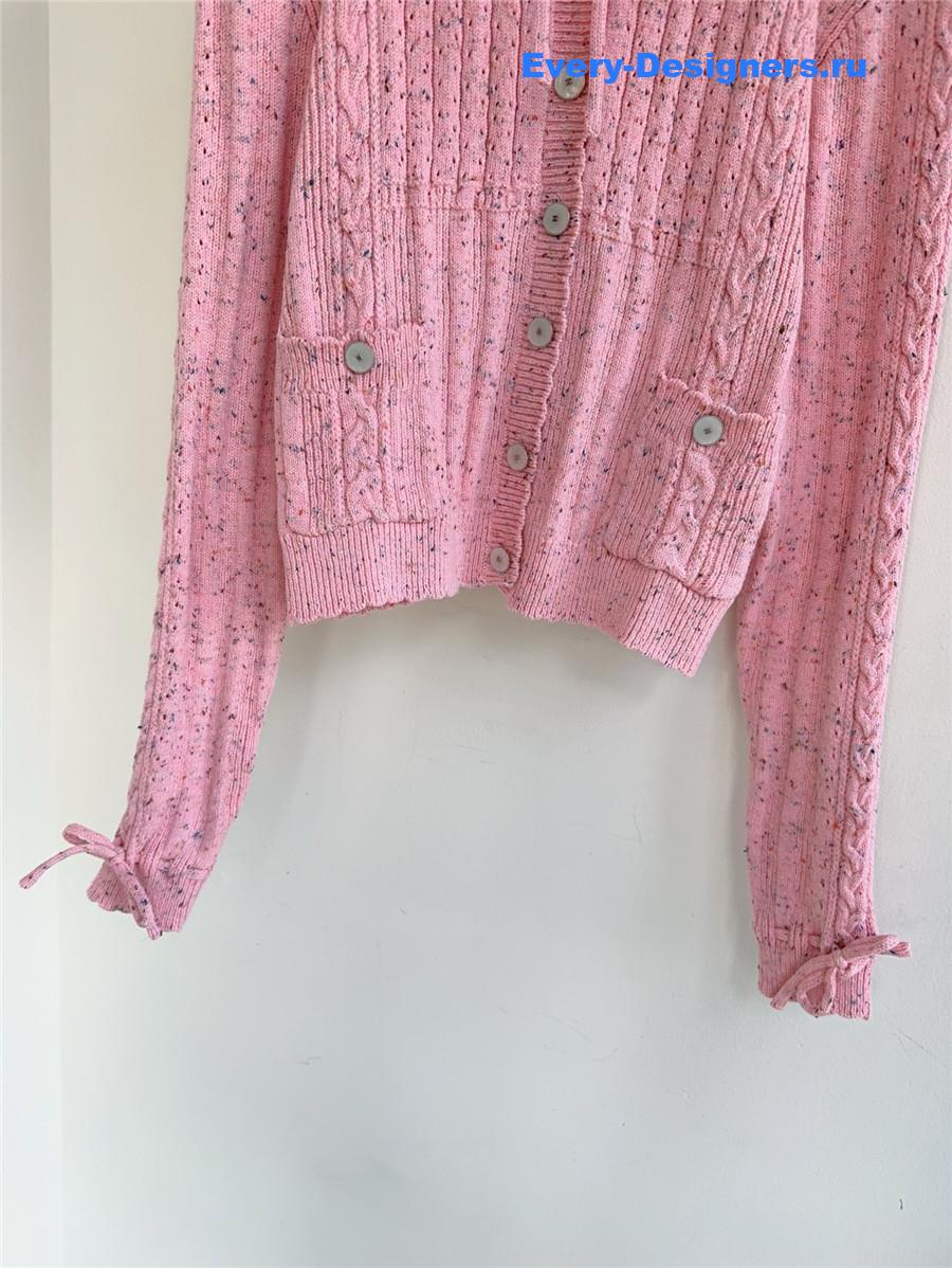 Ch**el pink bow knit cardigan