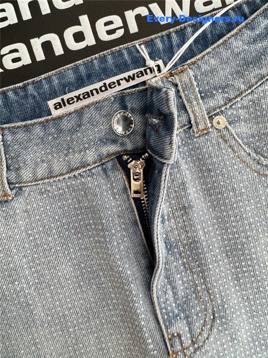 A1exa*der wang rhinestone frayed denim shorts