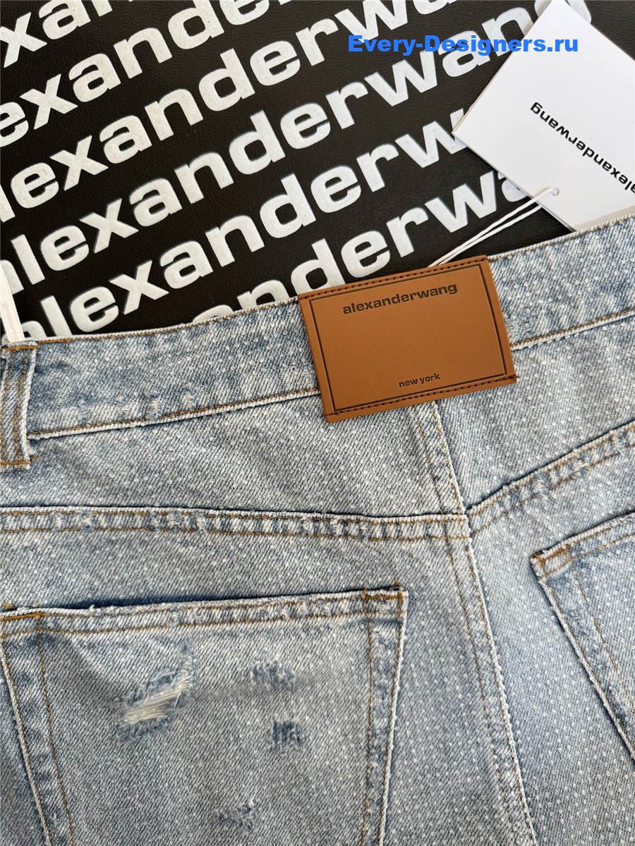 A1exa*der wang rhinestone frayed denim shorts