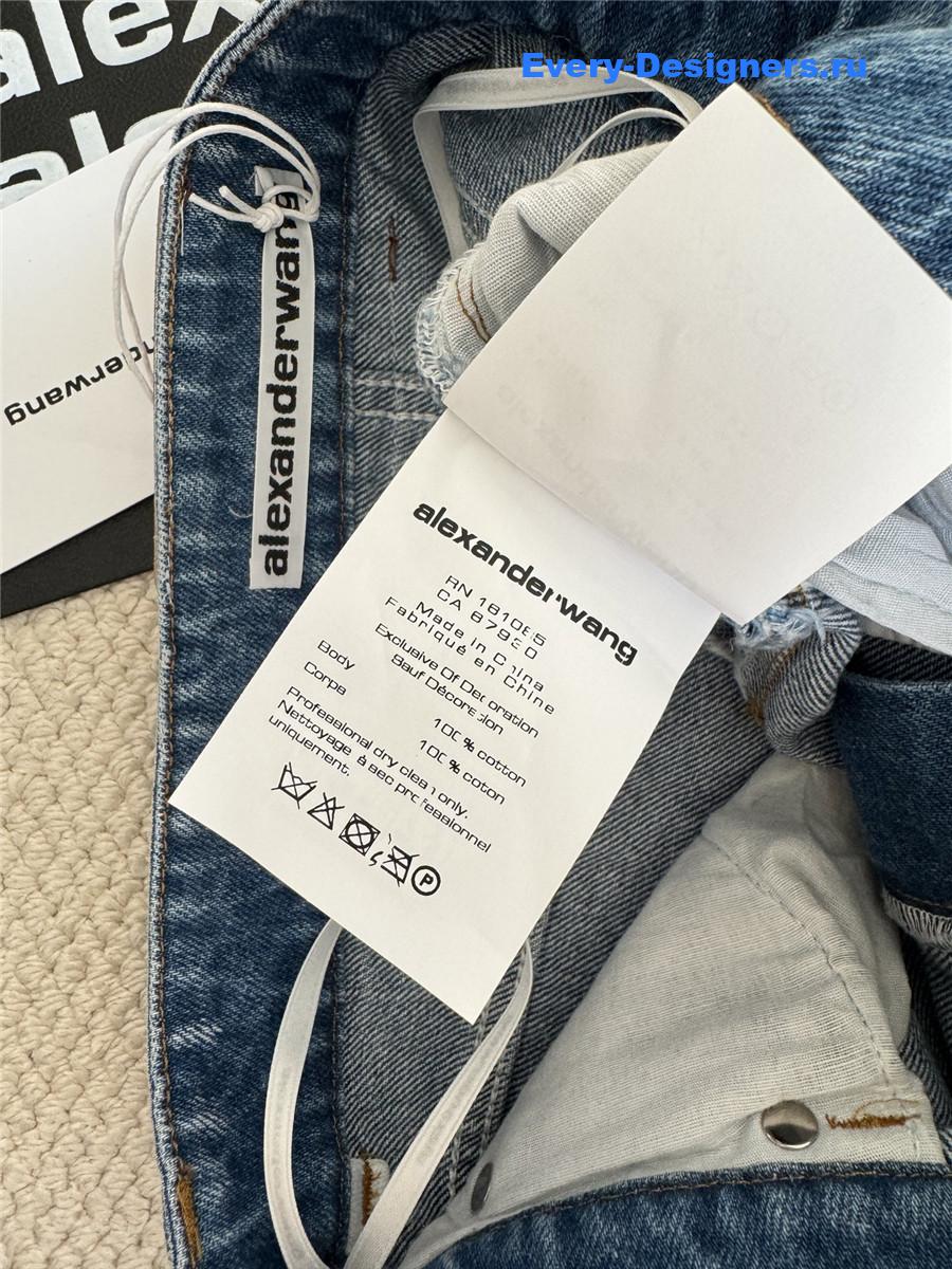 A1exa*der wang rhinestone frayed denim shorts