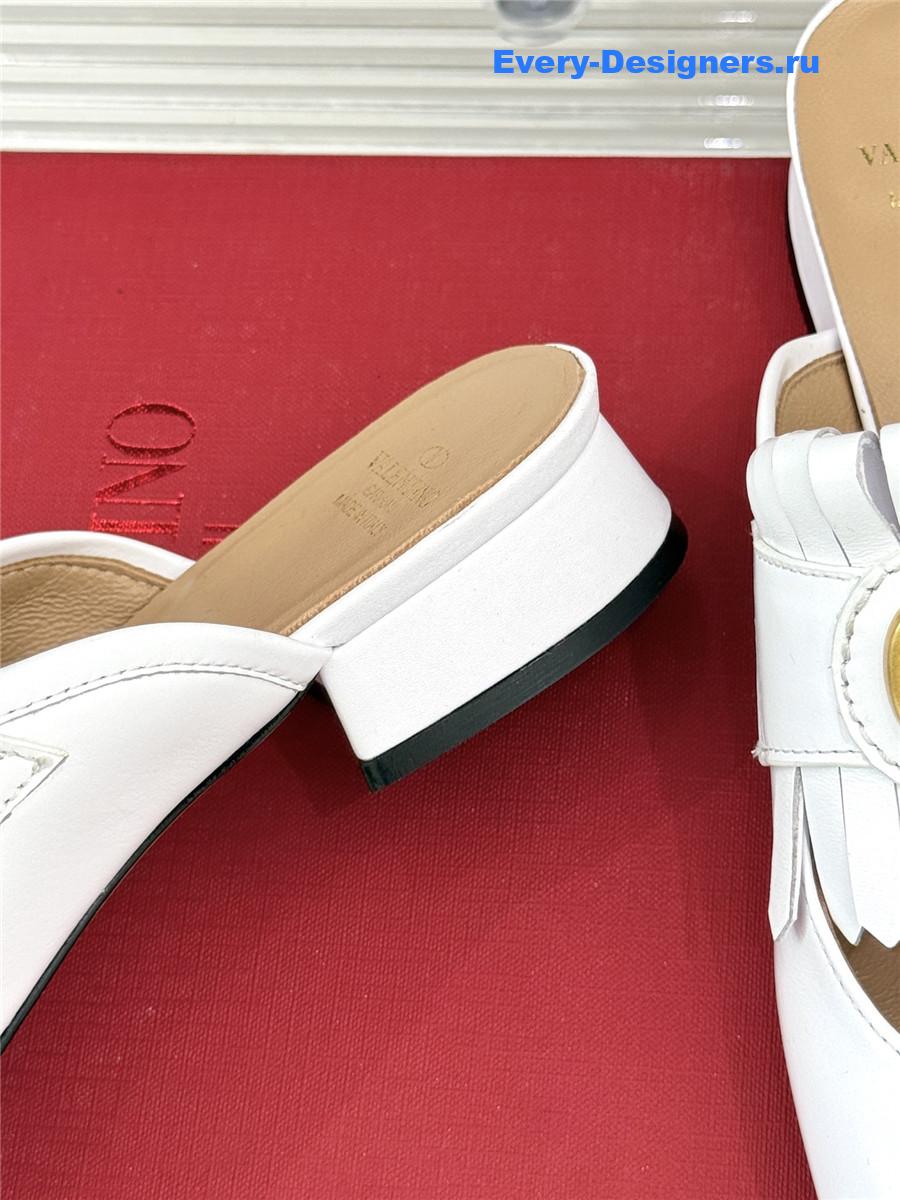 Va1e*ntin0 white vlogo mules