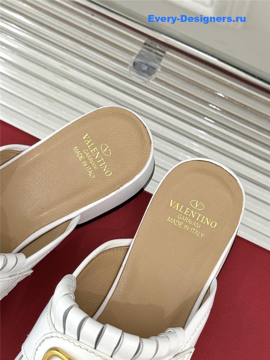 Va1e*ntin0 white vlogo mules