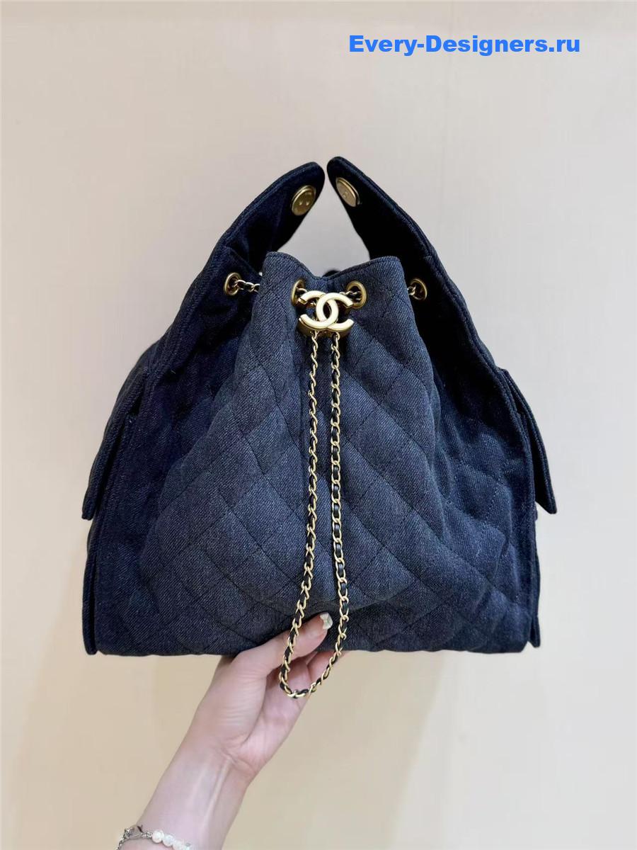 Ch**el dark blue denim handbag