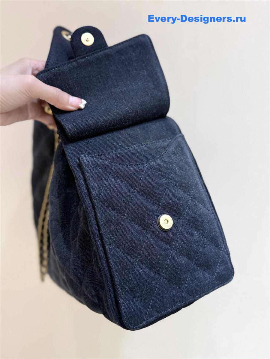 Ch**el dark blue denim handbag