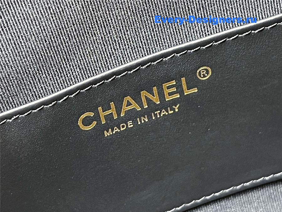 Ch**el small black suede calfskin handbag