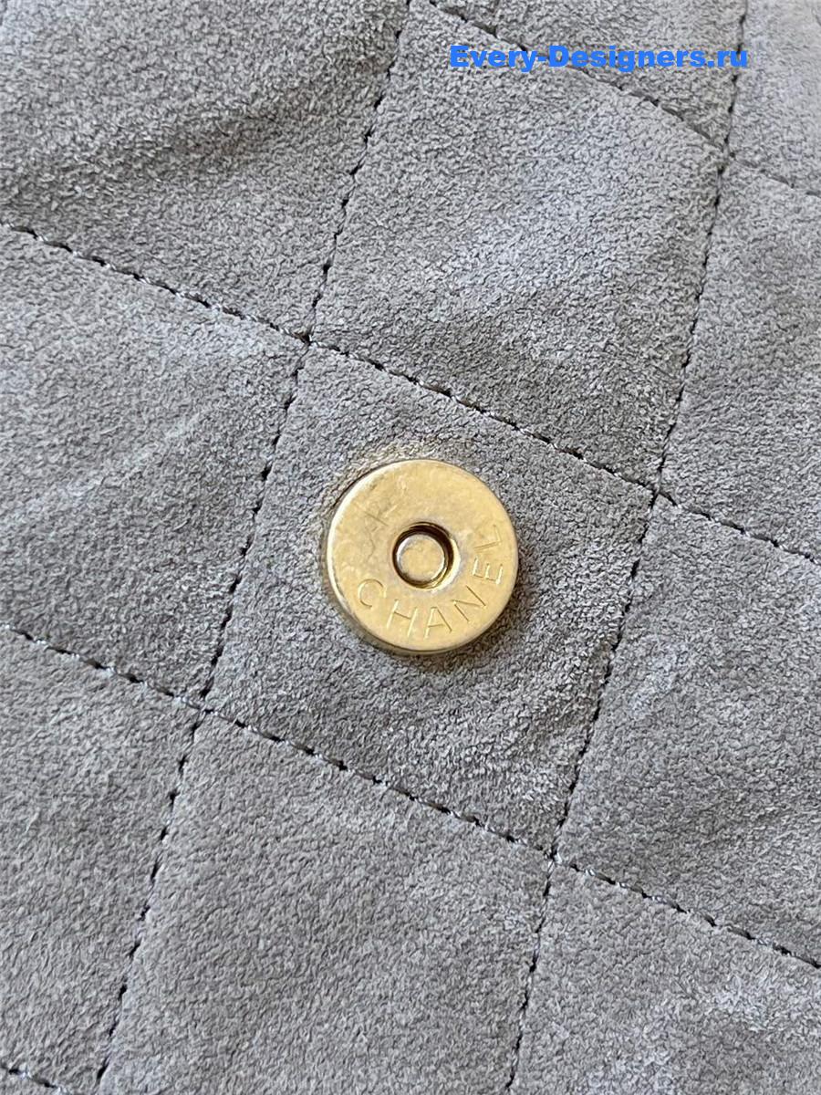 Ch**el small grey suede calfskin handbag