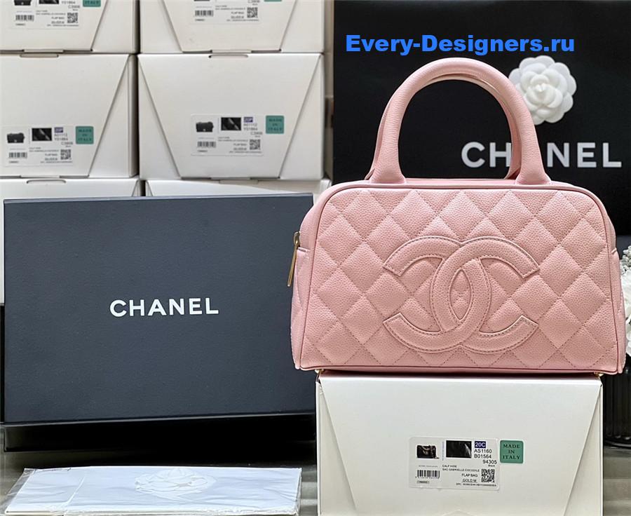 Ch**el pink caviar bowler bag