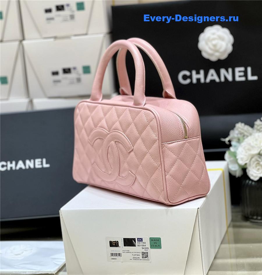 Ch**el pink caviar bowler bag