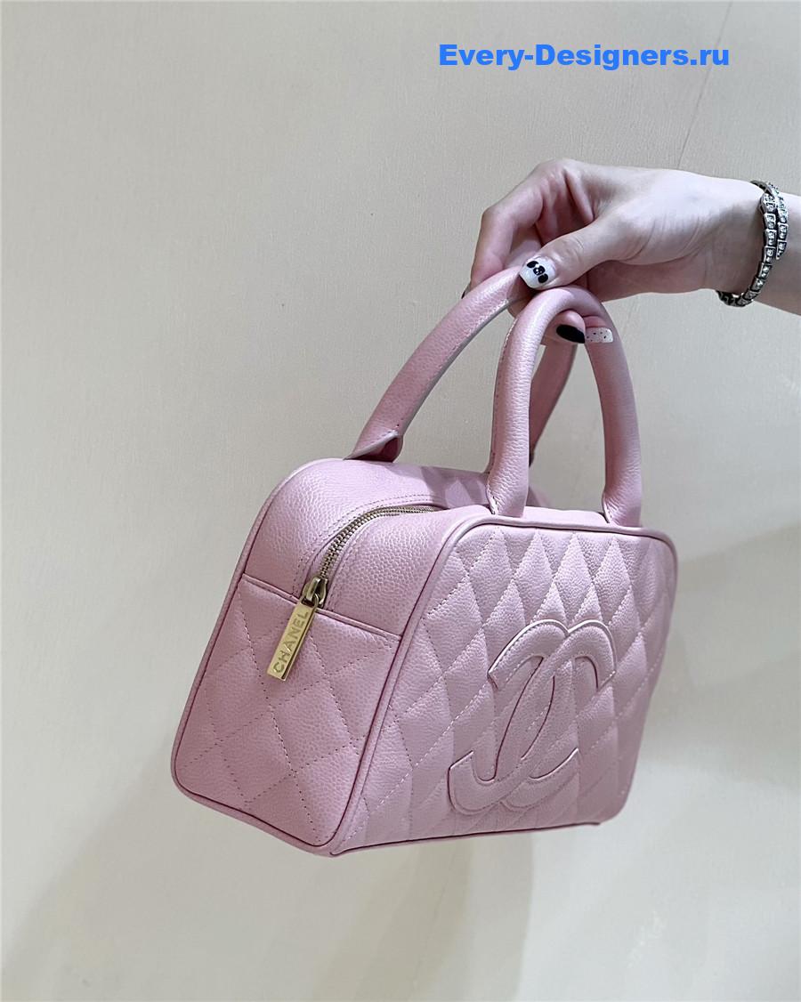 Ch**el pink caviar bowler bag