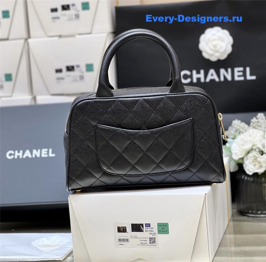 Ch**el black caviar bowler bag