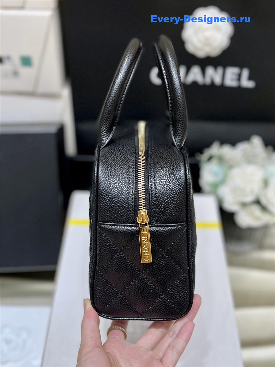 Ch**el black caviar bowler bag