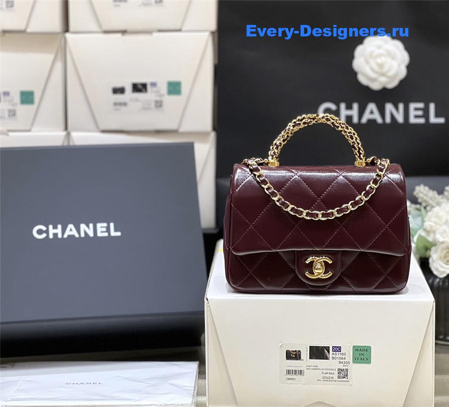 Ch**el burgundy mini flap bag