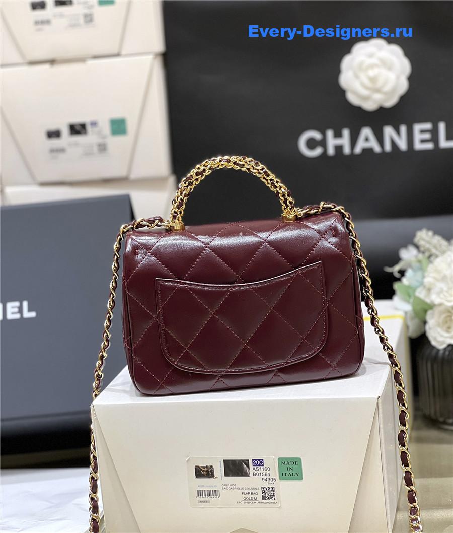 Ch**el burgundy mini flap bag