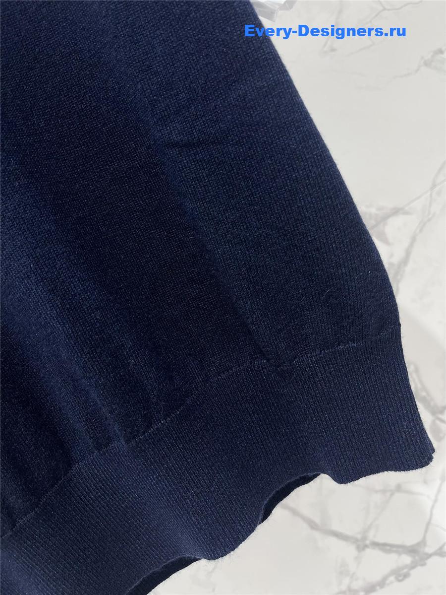 Miu Miu Short Sleeve Polo Top in Blue