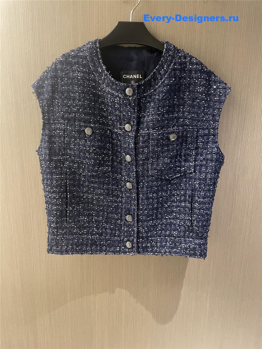 Ch**el blue check vest