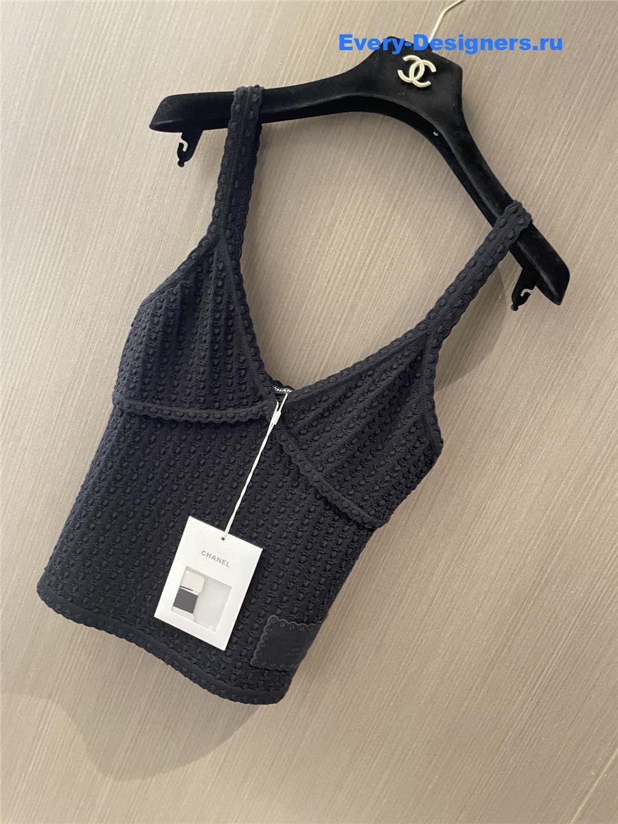 Ch**el black crochet tank top