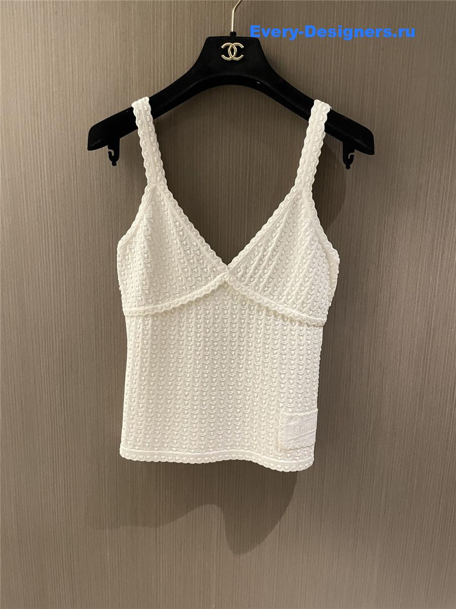 Ch**el white crochet tank top