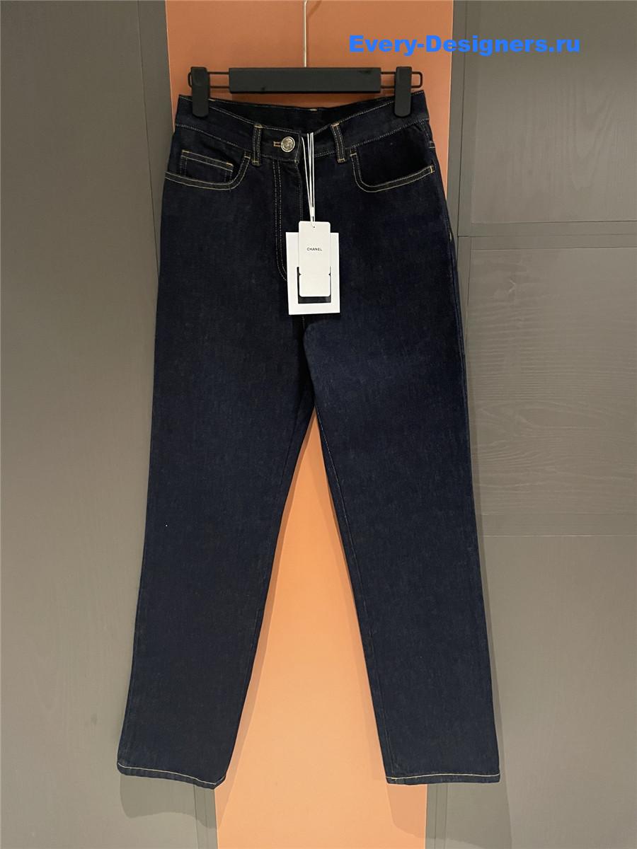 Ch**el dark blue washed cc jeans