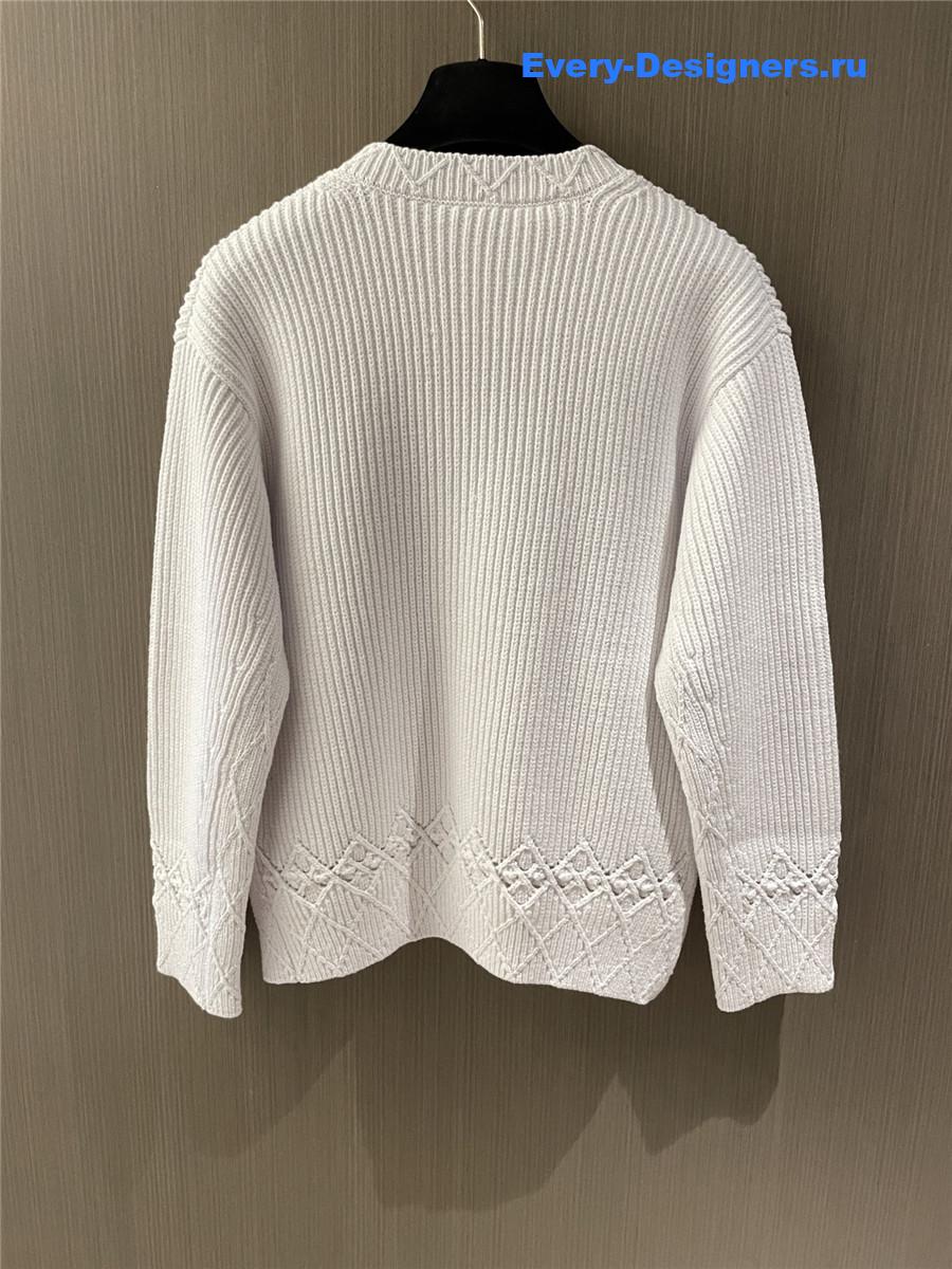 Ch**el white twill cardigan