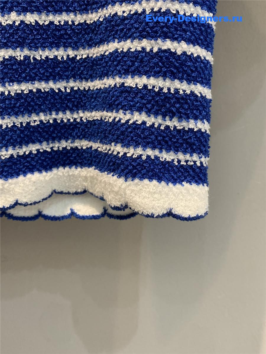 Miu Miu Blue White Striped Knit Top