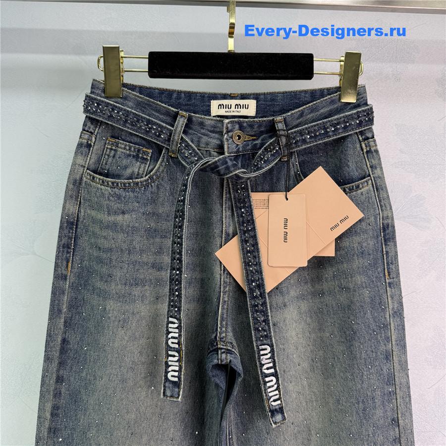 miu miu D1am0nd belt high waist jeans