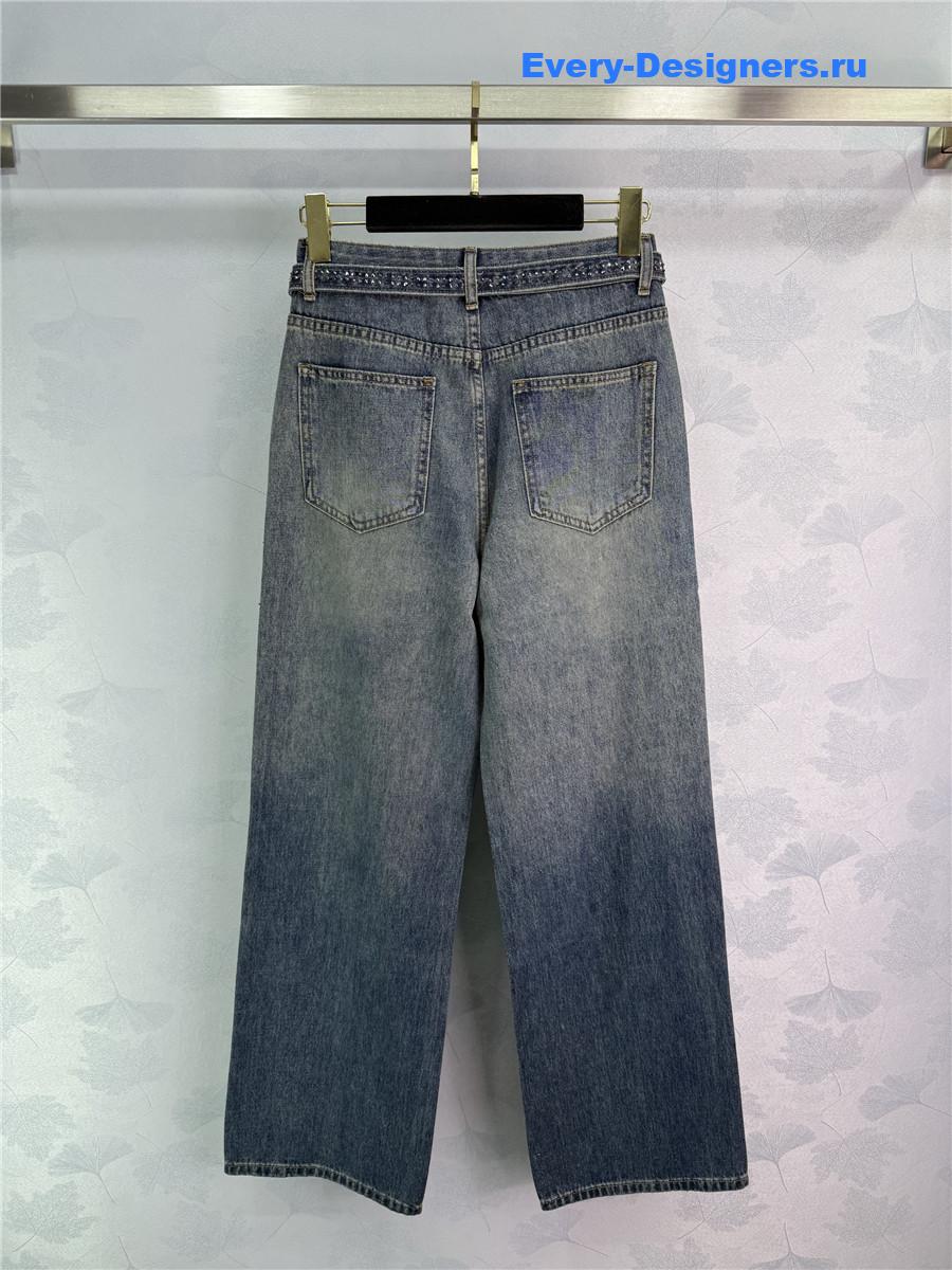 miu miu D1am0nd belt high waist jeans