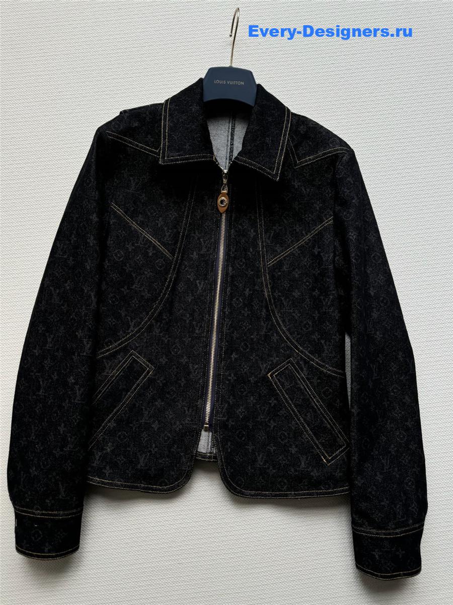 l0vis Vvtt0n monogram denim zip-up jacket