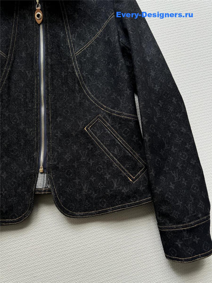 l0vis Vvtt0n monogram denim zip-up jacket