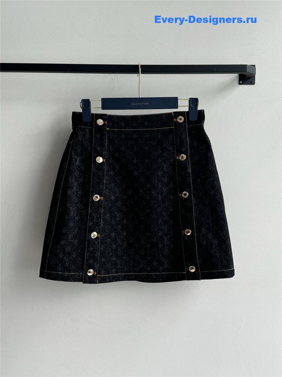 l0vis Vvtt0n monogram denim mini skirt
