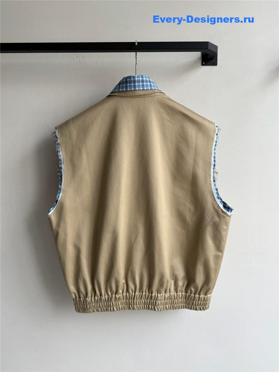 Miu Miu Wool Short Vest Brown