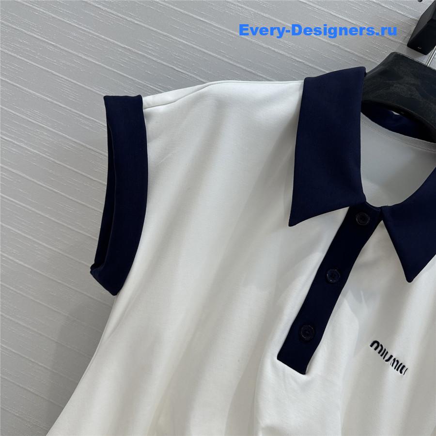 Miu Miu Mini Polo Dress in White