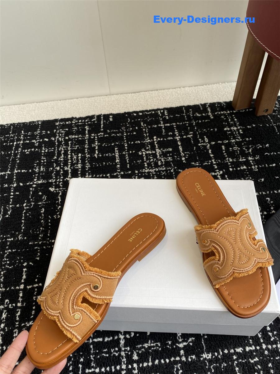 Ce1i*e marina brown denim fringed mule