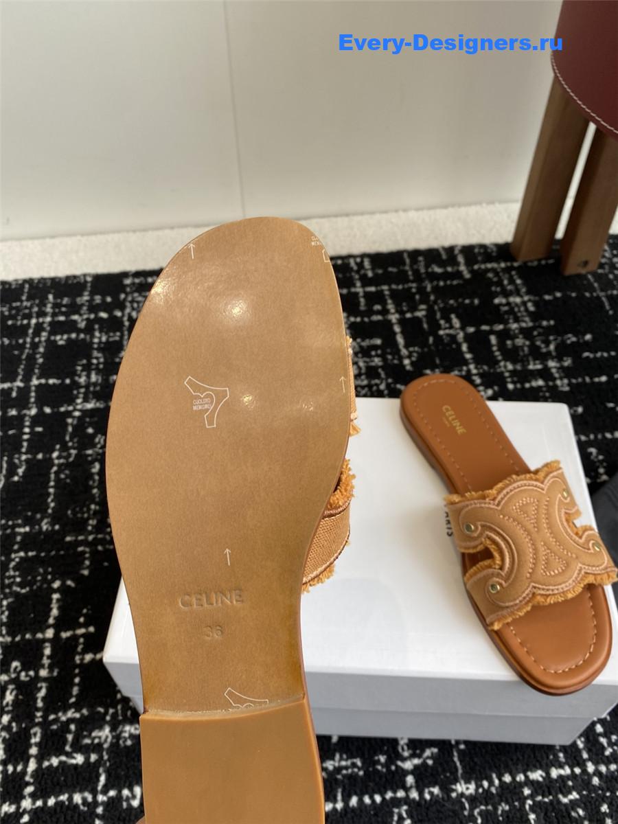 Ce1i*e marina brown denim fringed mule