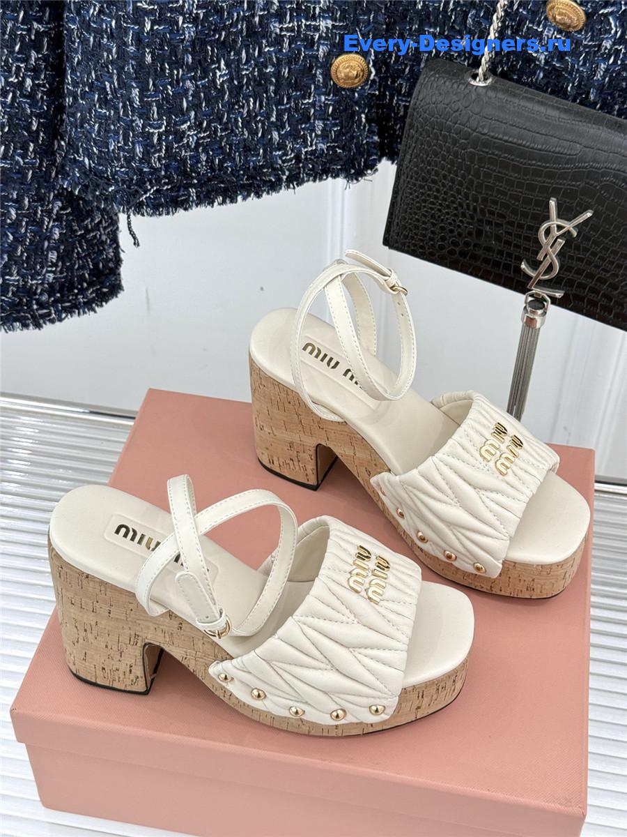 Miu Miu Quilted Platform Sandals