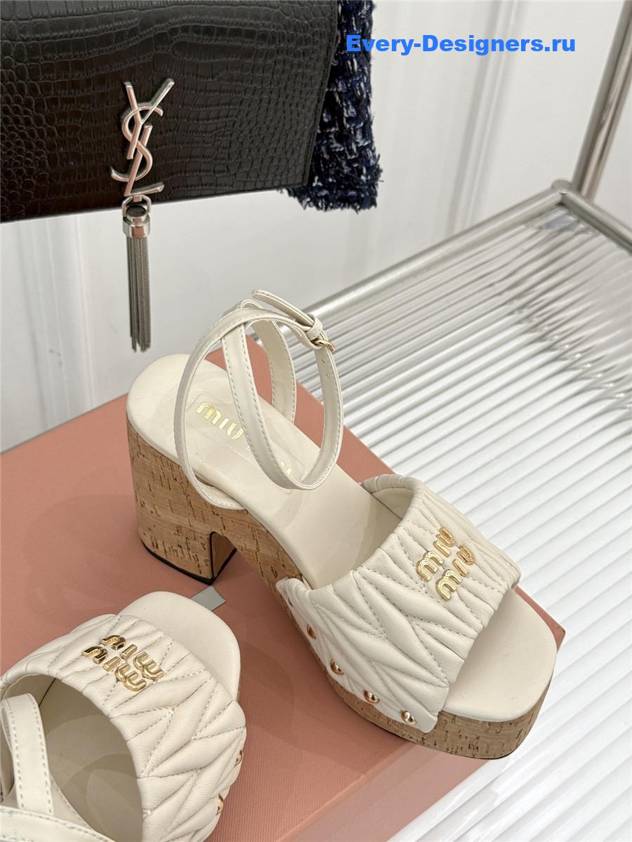 Miu Miu Quilted Platform Sandals