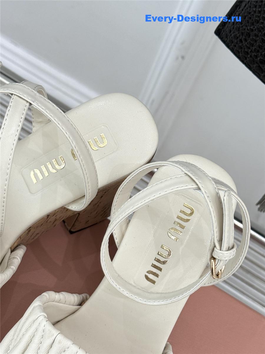 Miu Miu Quilted Platform Sandals